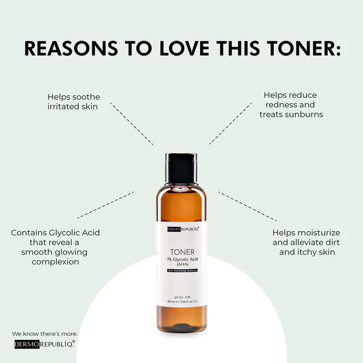 Dermorepubliq 7% Glycolic Acid (AHA) Skin Renewing Toner