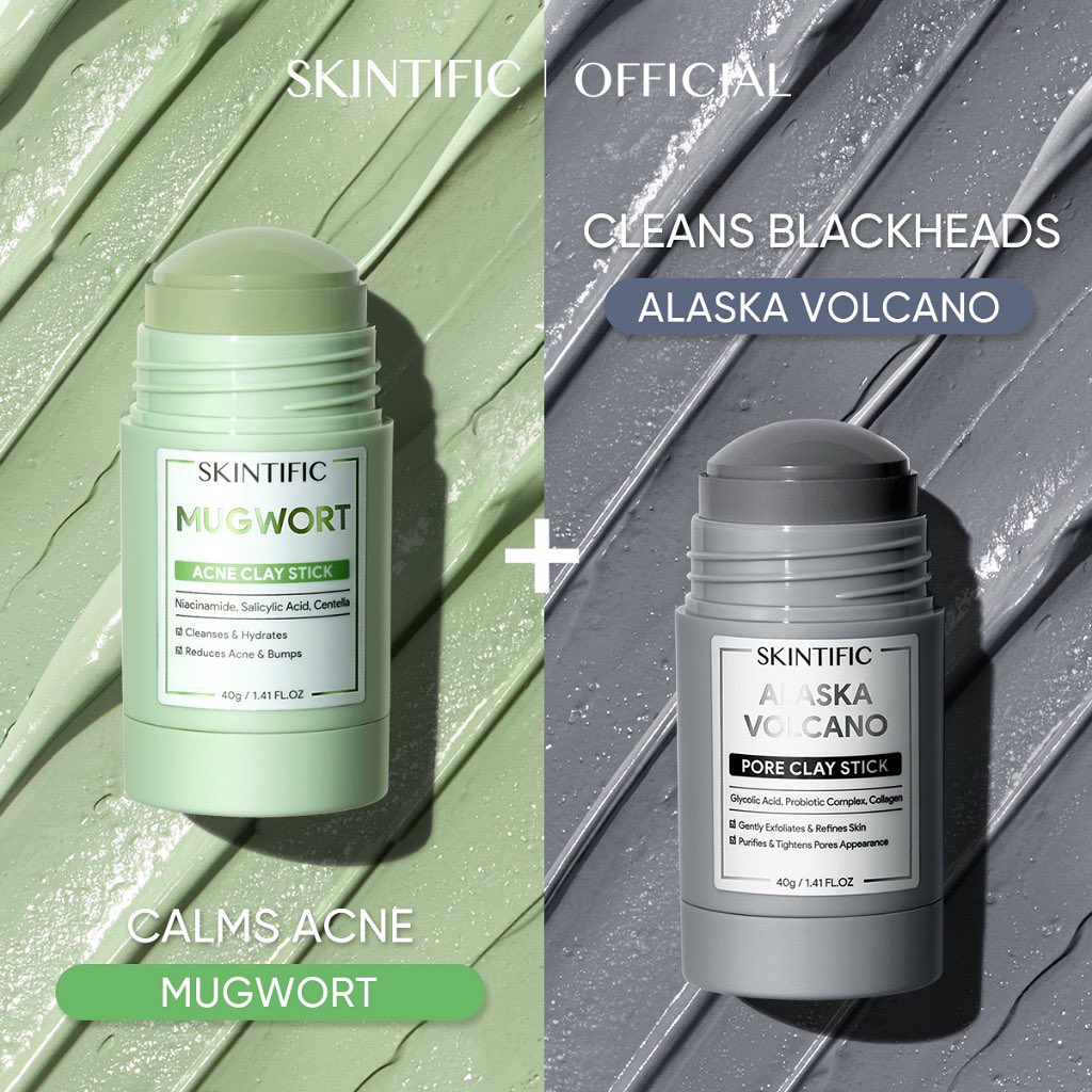 Mugwort Acne Clay Stick & Alaskan Volcano Pore Clay Stick