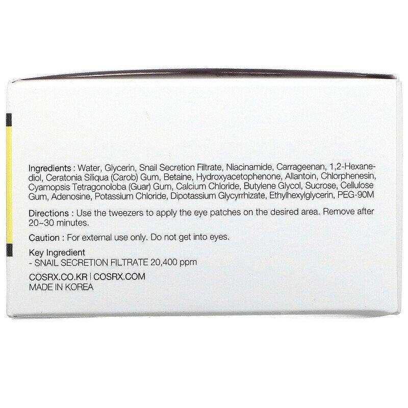 Advanced Snail Hydrogel Eye Patch (60 patches) - BeautiQn