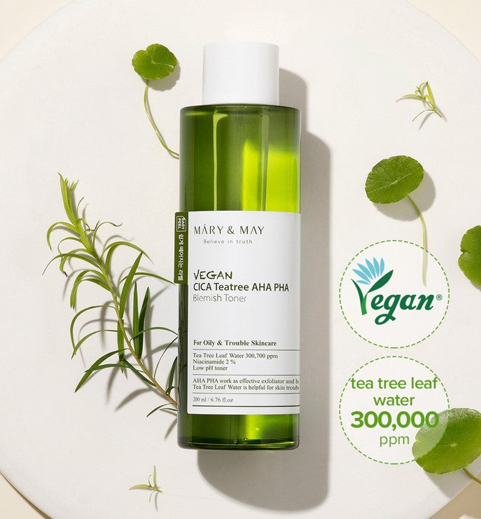 Vegan CICA Tea Tree AHA PHA Toner 200ml