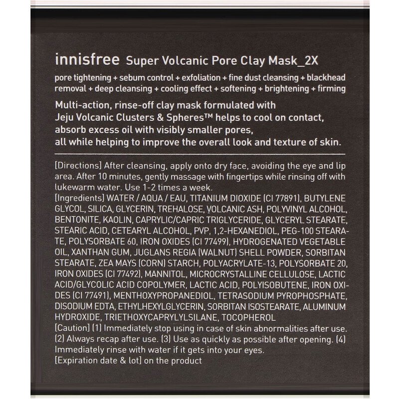Super Volcanic Pore Clay Mask 2X 100mL - BeautiQn