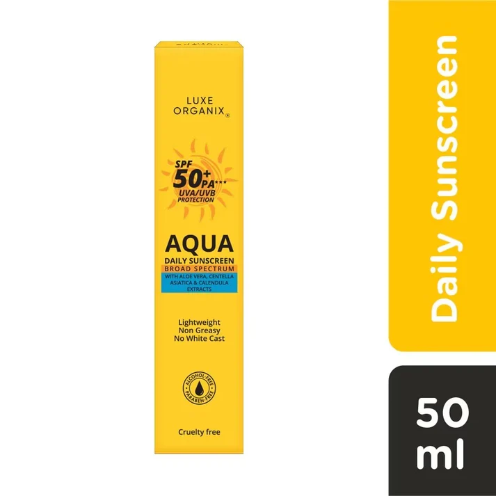 Luxe Organix SPF 50+ PA*** UVA/UVB Protection Aqua Daily Sunscreen 50ml