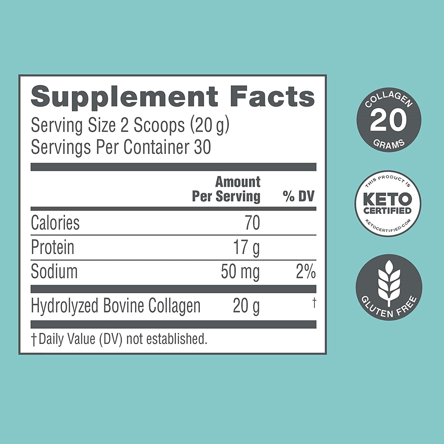 Super Collagen Peptides 20g Collagen 30 servings
